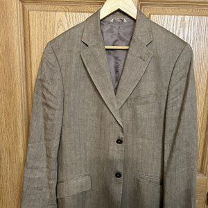 Banana Republic Jacket Blazer 100% Linen Mens 42R Sport Coat Beige Tan
